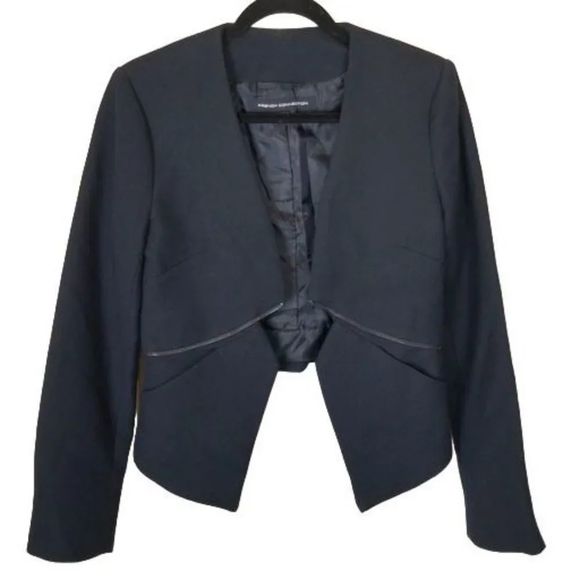 French Connection Womens 6 Navy Blue Long Sleeve Z - Picture 1 of 8